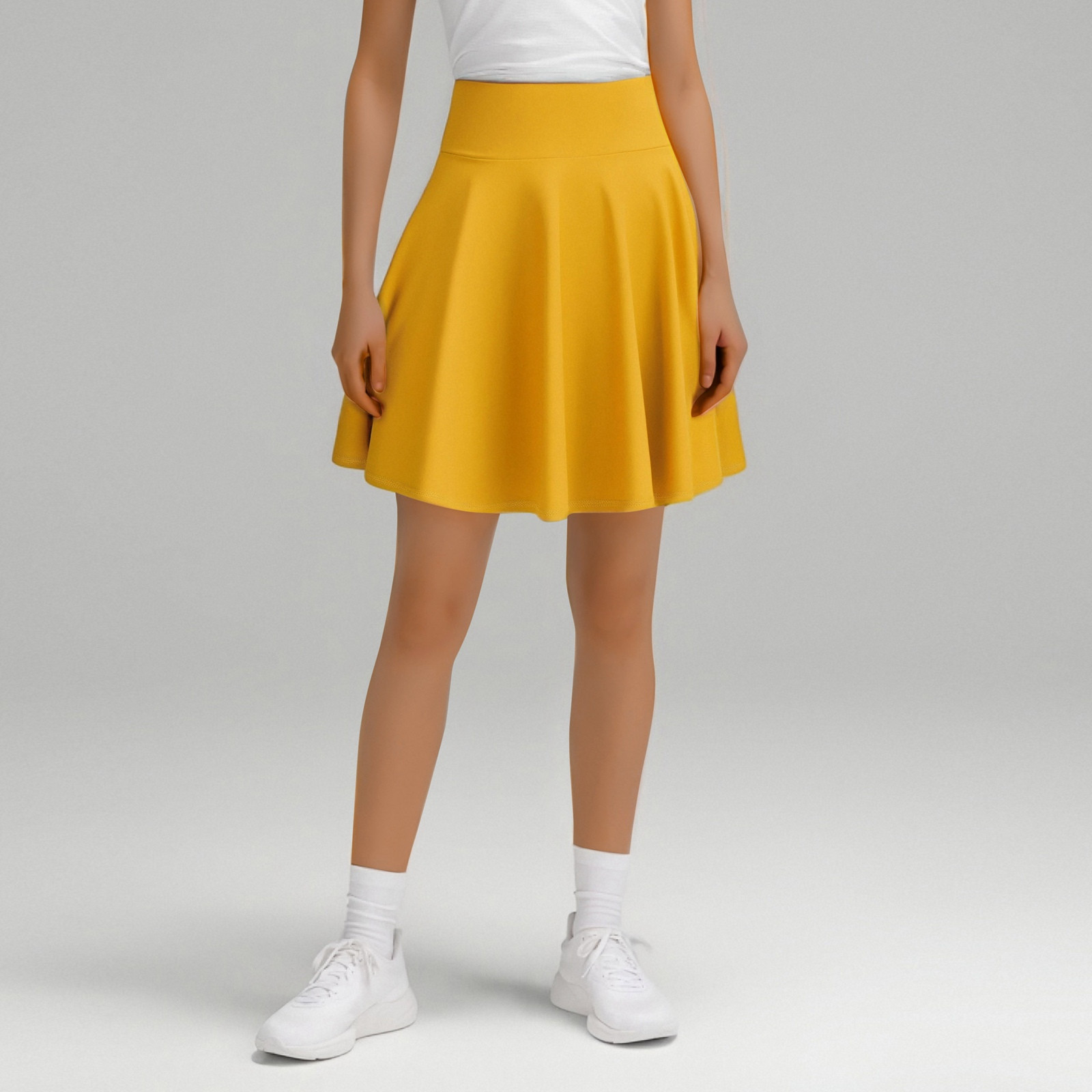thumbnail image 2 of Falda midi plisada de corte A para mujer: falda media de 45 cm de poliéster y spandex, no transparente, versátil para todas las ocasiones, tallas S-XXXXL, 2 of 5